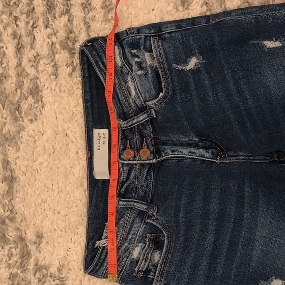 High Rise Blue Distressed Jeans - Picture 5 of 8